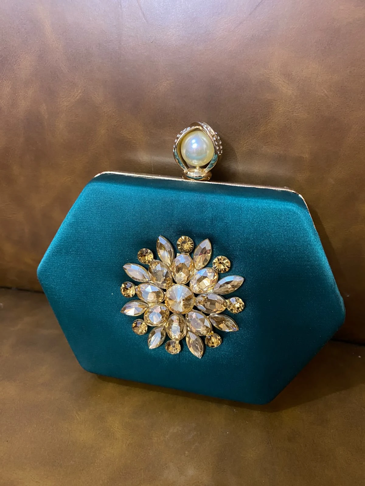 Royal Green color clutch