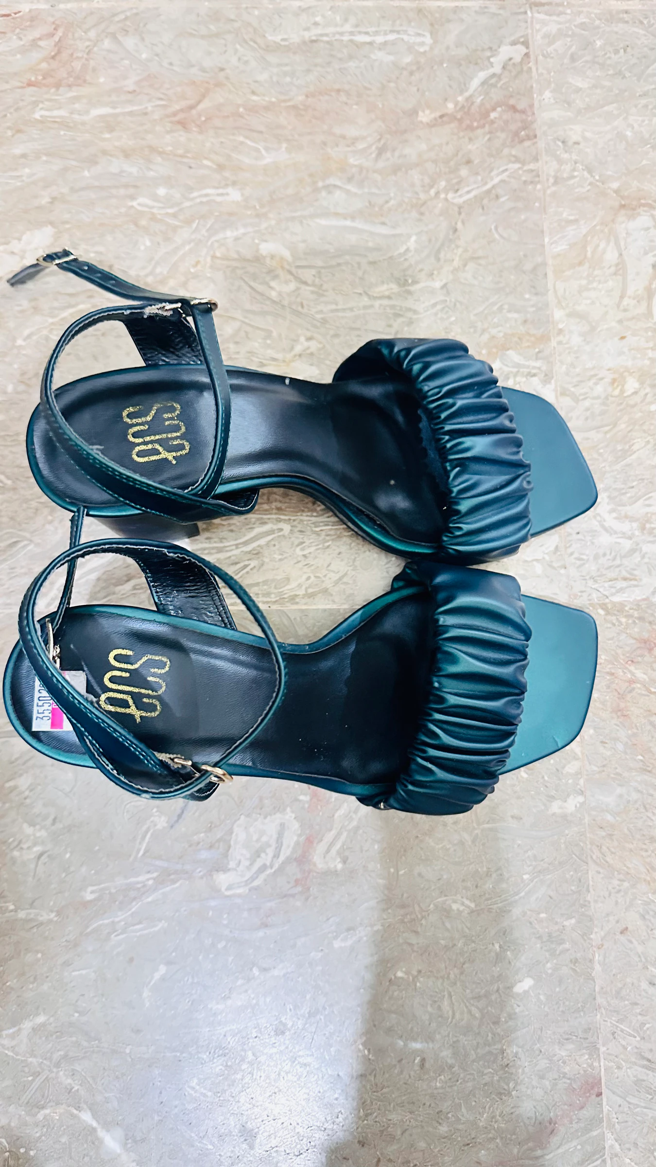 ECS Olive Green Block Heels