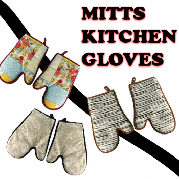Microwave Oven Mitt Gloves-Assorted Color and New Design Fabric