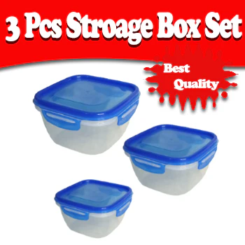 3pcs Food Container Set With Air Tight Lid