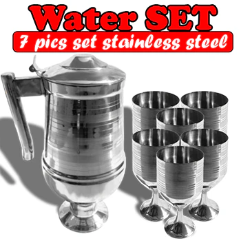 Unique Design Fancy 100% Stainless Steel Non-Magnet 7pcs Stander Size Water Set
