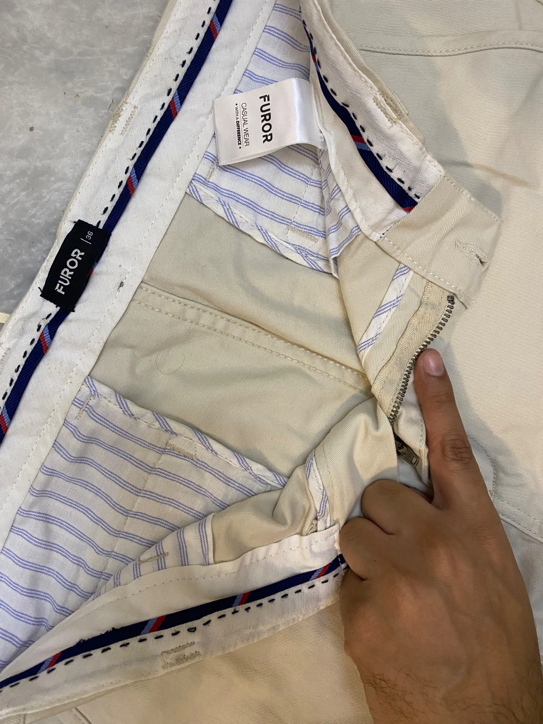 Off white Cotton Jeans