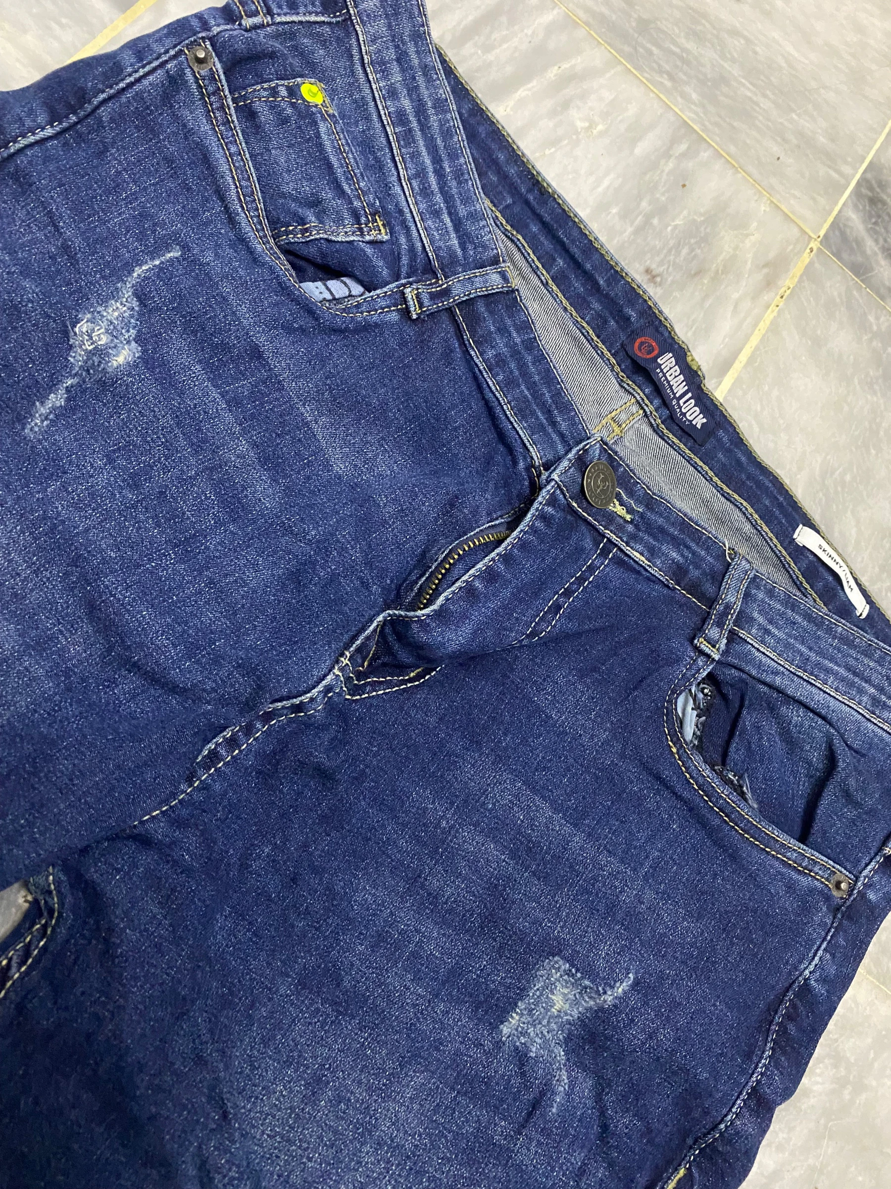 Blue rough style jeans